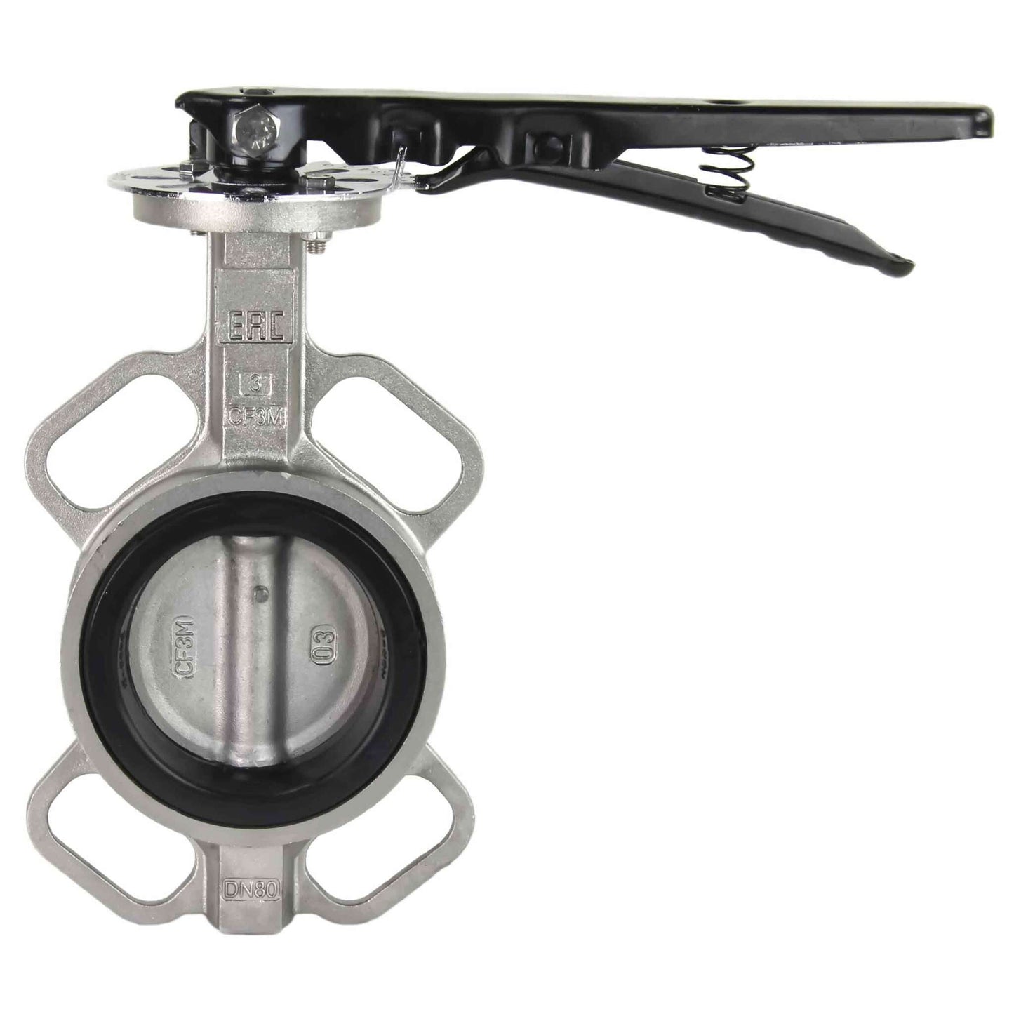 Water Butterfly Valve DNOVA WBV3232V-2W-Fb-H PN16, body and disk material - stainless steel 316L, seal - VITON, handwheel operated