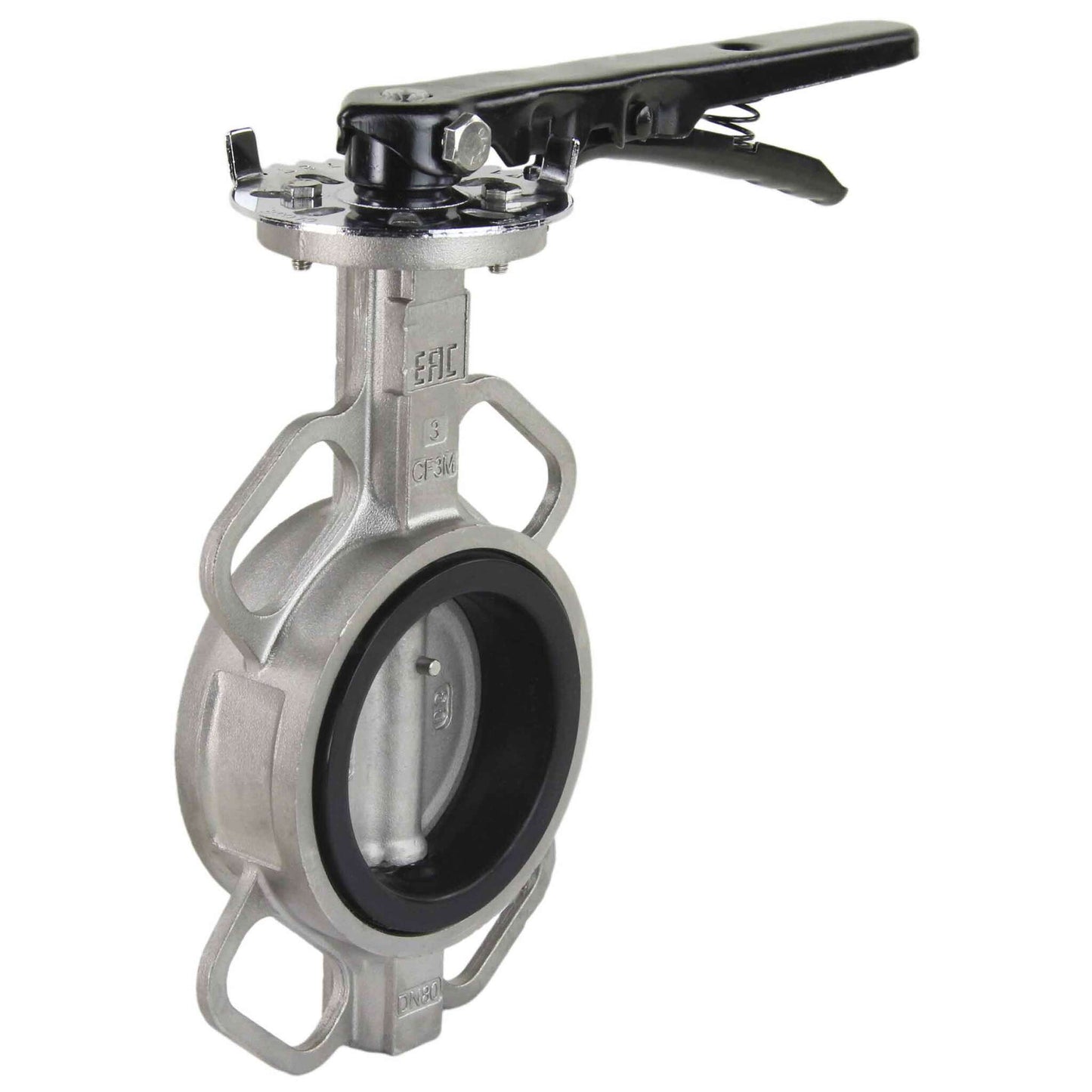Water Butterfly Valve DNOVA WBV3232V-2W-Fb-H PN16, body and disk material - stainless steel 316L, seal - VITON, handwheel operated