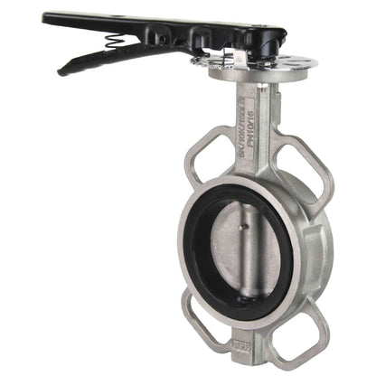 Water Butterfly Valve DNOVA WBV3232V-2W-Fb-H PN16, body and disk material - stainless steel 316L, seal - VITON, handwheel operated