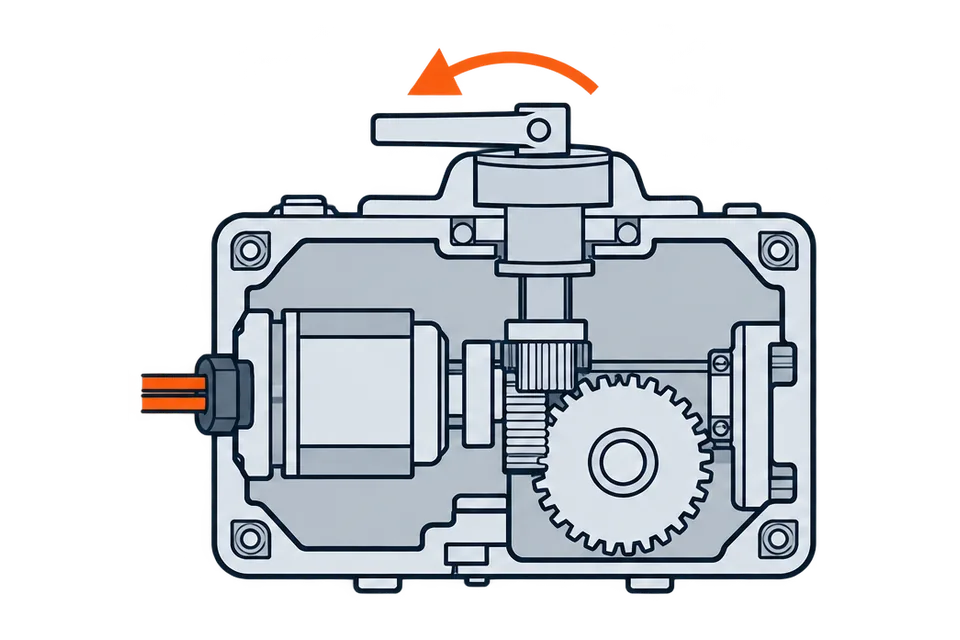 Electric quarter-turn actuator: Closing