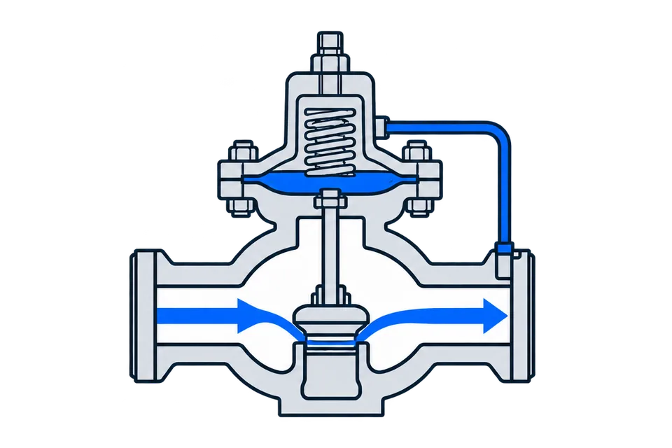 Downstream pressure regulator: At set point