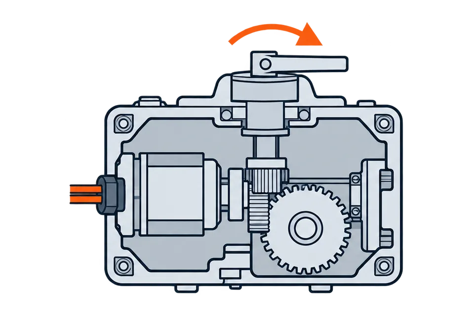 Electric quarter-turn actuator: Opening