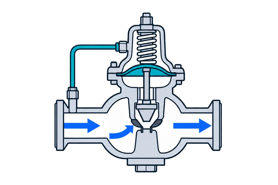 Back-pressure regulator: Above set point