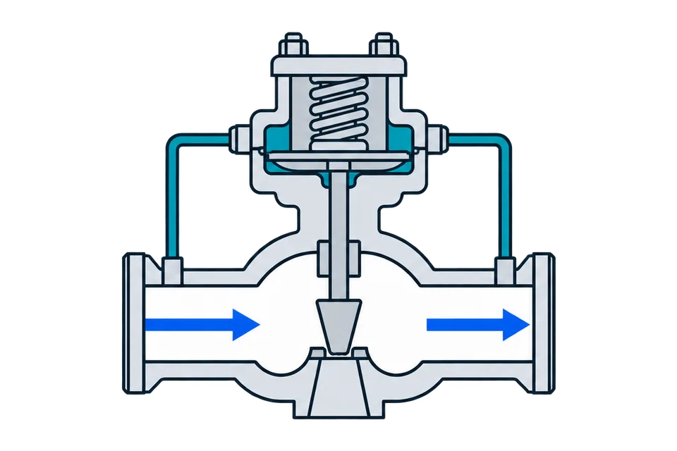 Differential-pressure regulator: Difference rises