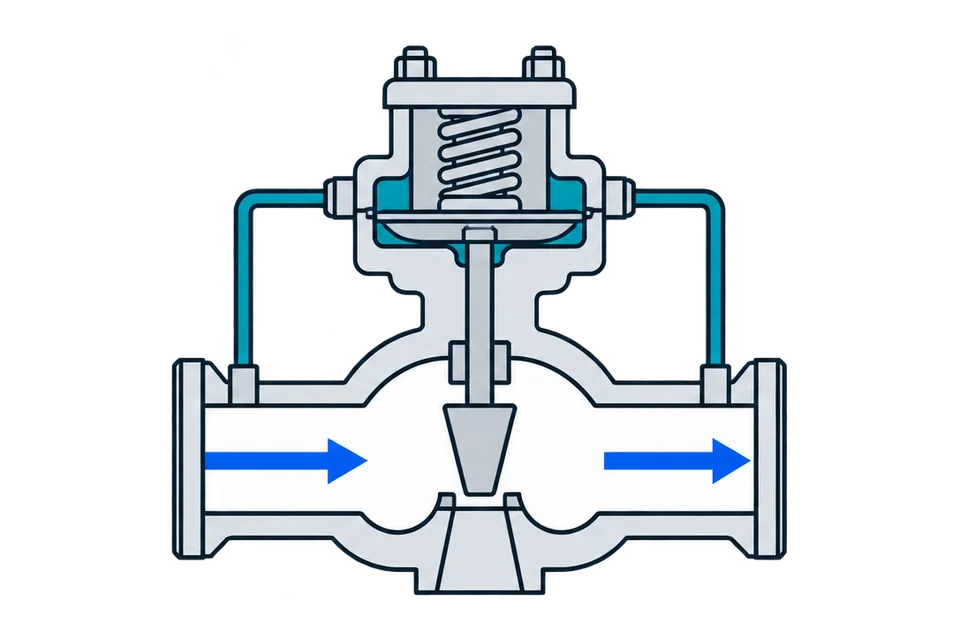 Differential-pressure regulator: Difference falls