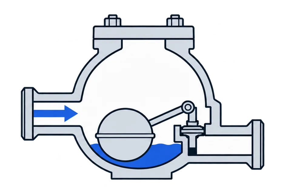Float steam trap: No condensate