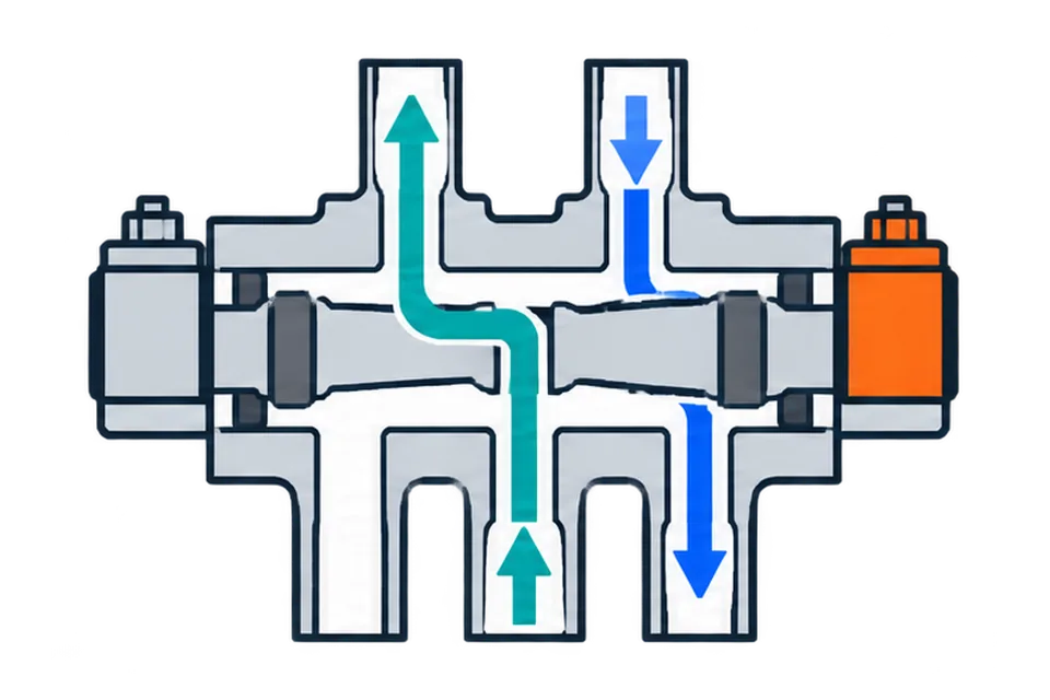 5/2 double-solenoid pilot: Coil 12 pulse