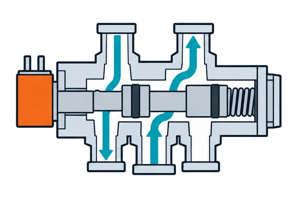 5/2 single-solenoid pilot: Coil on
