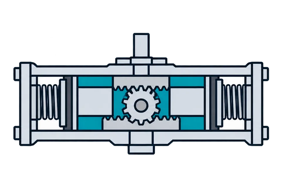 Spring-return rotary actuator: Air supplied