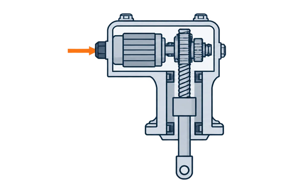 Linear electric actuator: Stem down