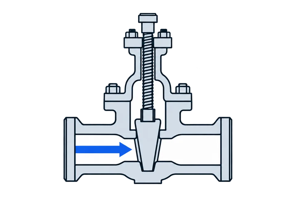 Non-rising-stem wedge gate: Closed